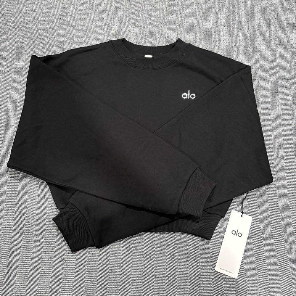 alo cropped accolade crewneck | size XSS